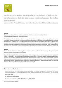 Esquisse d`un tableau historique de la neutralisation de l`histoire