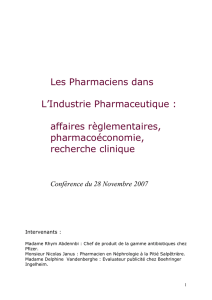 Les Pharmaciens dans L`Industrie Pharmaceutique : affaires