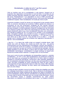 Mondialisation, le d&eacute;but de la fin ? par Eloi Laurent