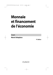 Monnaie et financement de l`&eacute;conomie