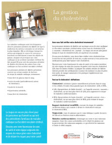 La gestion du cholestérol