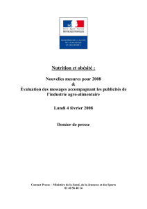 Nutrition et obesite-dp - Ministère des Affaires sociales et de la Santé