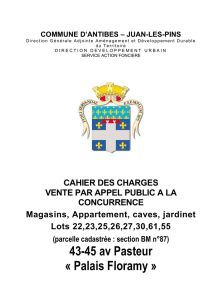 Cahier des charges - Antibes Juan-les-Pins
