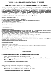 Chapitre 1 : Les sources de la croissance économique