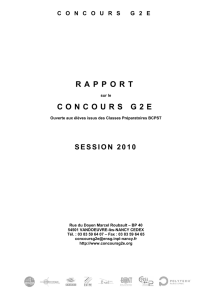 RAPPORT CONCOURS G2E