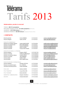 plaquette Telerama tarifs 2013