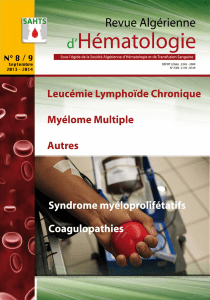 Revue Algérienne d`Hématologie N° 08 / 09