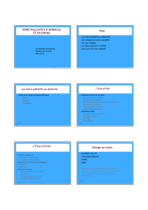 Soins palliatifs à domicile et en EHPAD