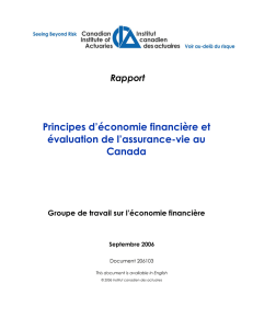 Rapport : Principes d`économie financière et évaluation de l