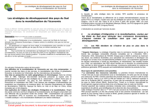 Les stratégies de développement des pays du Sud dans la