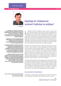 Dépistage de l`ostéoporose: comment l`optimiser en pratique?