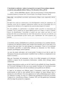 L`incertitude en médecine : analyse et perspectives au regard d`une