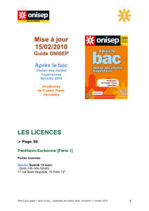 Mise à jour du guide Après le BAC