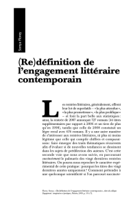 (Re)d&eacute;finition de l`engagement litt&eacute;raire contemporain