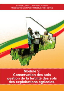 Module 5: Conservation des sols gestion de la fertilité des sols des