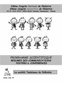 Communications orales - Société Algérienne de Pédiatrie