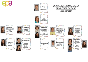 ORGANIGRAMME DE LA MINI ENTREPRISE 2015/2016