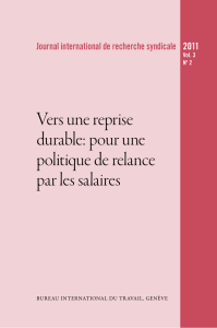 Vers une reprise durable: pour une politique de relance par les