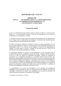 REPUBLIQUE DE VANUATU PROJET DE Exposé des motifs