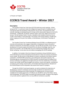 CCCRCG Travel Award – Winter 2017