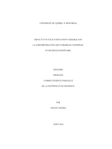 Impact d`un taux d`inflation variable sur la paramétrisation des