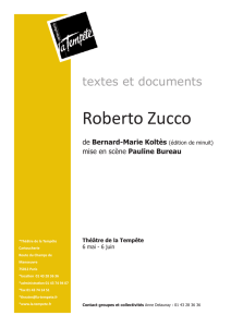 Roberto Zucco - Théâtre de la Tempête