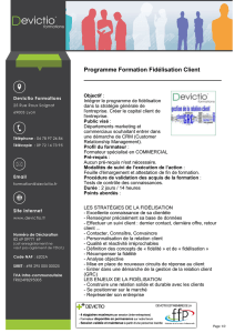 Programme Formation Fidélisation Client
