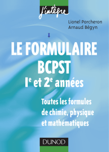Le formulaire BCPST - 1re et 2e années
