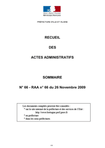 RECUEIL DES ACTES ADMINISTRATIFS SOMMAIRE N° 66