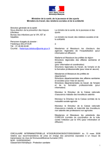 Circulaire n° DGS/RI2/DHOS/DGT/DSS/2008/91 du 13