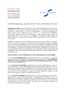 L`EM Strasbourg, leader de la vente d`études de cas