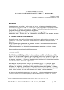 Les stéréotypes sexistes, outils de discriminations des