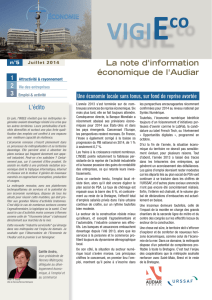 La note d`information économique de l`Audiar