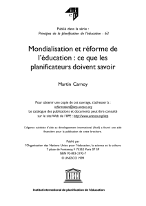 Mondialisation et réforme de l`éducation - UNESDOC