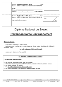 Diplôme National du Brevet Prévention Santé Environnement