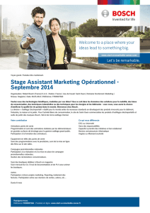 Stage Assistant Marketing Opérationnel - Septembre - Bosch