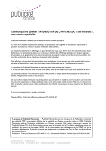 Communiqué No 2009001 : INTERDICTION DE L