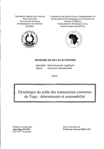 Dynamique du solde des transactions courantes du Togo - BEEP-IRD