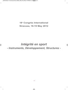 Intégrité en sport - Panathlon International