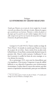 Prologue LE SYNDROME DU GRAND MEAULNES