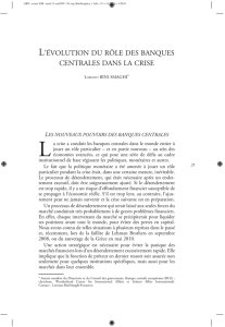 L`&Eacute;VOLUTION DU R&Ocirc;LE DES BANQUES CENTRALES DANS LA
