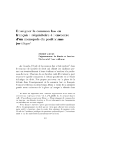 Enseigner la common law en français : réquisitoire `a l