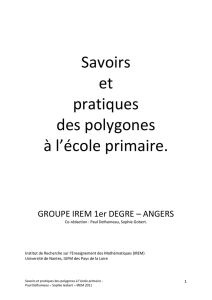 Savoirs et pratiques des polygones à l`école primaire