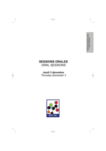 sessions orales oral sessions