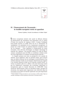 Financement de l`économie : le modèle européen remis en