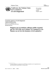 Rapport sur le troisième colloque public organisé par la
