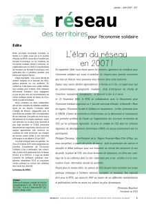 L`élan du réseau en 2007