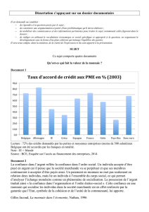Taux d`accord de crédit aux PME en % (2003)
