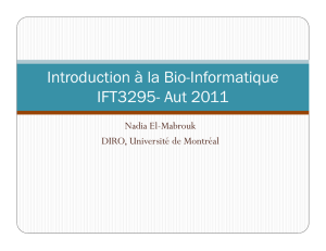 Introduction à la Bio-Informatique - Département d`informatique et de