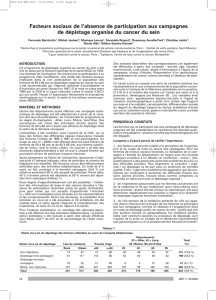Facteurs sociaux de l`absence de participation aux campagnes de